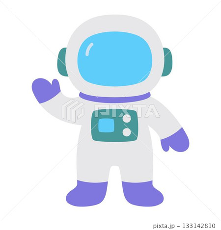 cartoon astronaut isolated, flat style 133142810