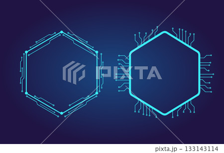Futuristic Circuit Frame, Tech Hexagon Digital Interface Design Futuristic Circuit Frame, Tech Hexagon Digital Interface Design 133143114