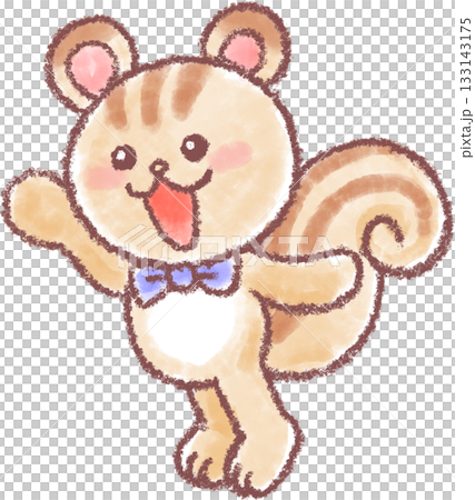 かわいい動物達のパーティー_かわいいリスのイラスト 133143175