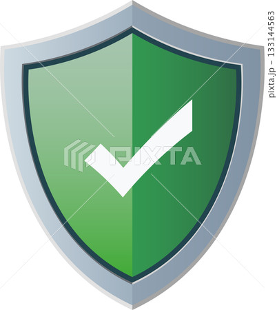 Green Security Shield with Check Mark, Protection and Safety Icon Green Security Shield with Check Mark, Protection and Safety Icon 133144563