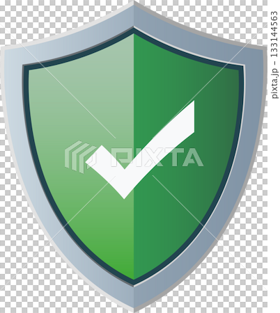 Green Security Shield with Check Mark, Protection and Safety Icon Green Security Shield with Check Mark, Protection and Safety Icon 133144563