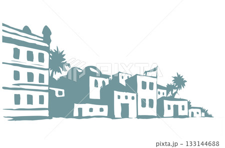 Ancient Arabic city. Vector drawing Ancient Arabic city. Vector drawing 133144688