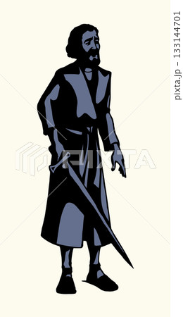 Vector drawing. Man with the sword 133144701