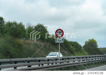 traffic sign on the road 133145136