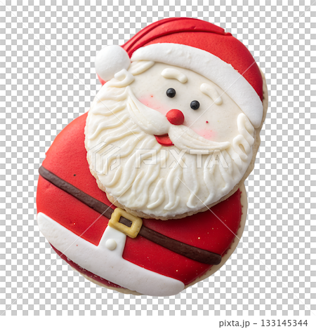 Festive santa claus themed macaron with white beards and red hats, perfect for christmas dessert concepts and holiday baking ideas Festive santa claus themed macaron with white beards and red hats, perfect for christmas dessert concepts and holiday baking ideas 133145344