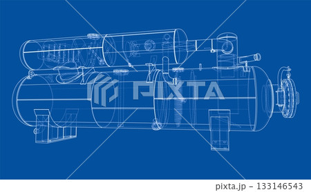 Industrial Tank Blueprint. Vector 133146543
