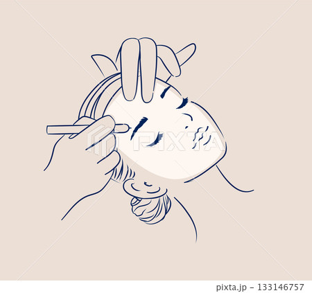 Eyebrow beauty procedure beige Eyebrow beauty procedure beige 133146757