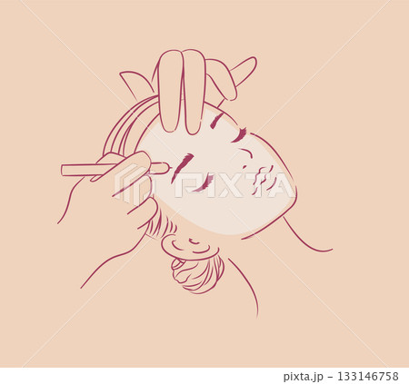 Eyebrow beauty procedure peach 133146758