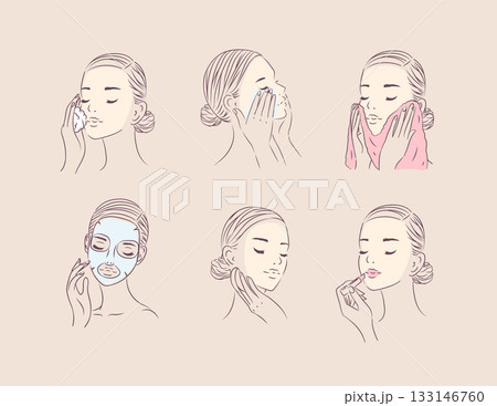 Female face care collection beige 133146760