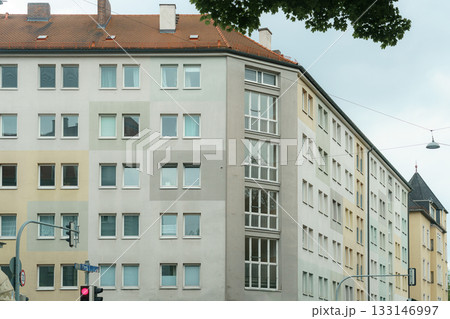 facade of a modern apartment building 133146997