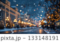 雪が降る夜のイルミネーション 133148191