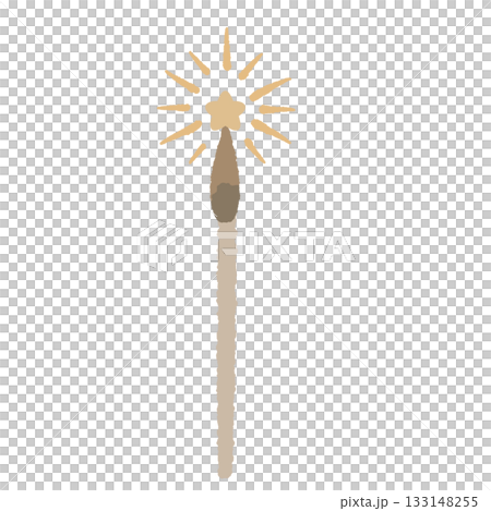 Cute star spark matchstick illustration Scandinavian hygge decor warm festive winter element neutral minimal aesthetic holiday design 133148255