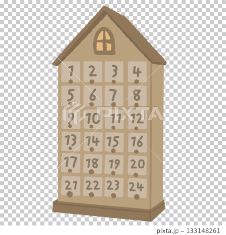 Scandinavian Advent Calendar House Illustration with numbered holiday drawers warm neutral tones cozy Nordic Christmas decor hygge winter home aesthetic rustic minimal festive design element Scandinavian Advent Calendar House Illustration with numbered holiday drawers warm neutral tones cozy Nordic Christmas decor hygge winter home aesthetic rustic minimal festive design element 133148261