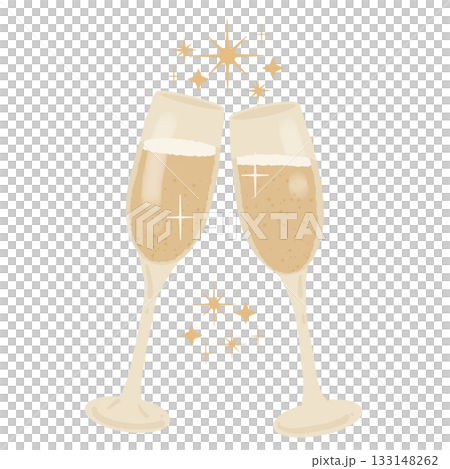 Elegant champagne glasses illustration with sparkling bubbles and golden stars celebrating New Year festive toast cozy holiday party decor minimal neutral aesthetic modern winter celebration design Elegant champagne glasses illustration with sparkling bubbles and golden stars celebrating New Year festive toast cozy holiday party decor minimal neutral aesthetic modern winter celebration design 133148262