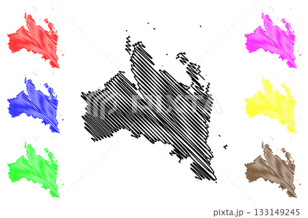 Shire of Livingstone (Commonwealth of Australia, Queensland state) map vector illustration, scribble sketch Livingstone map 133149245