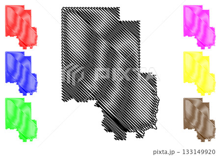 Division No. 17 (Canada, Alberta Province, North America) map vector illustration, scribble sketch map, Census division in Alberta 133149920