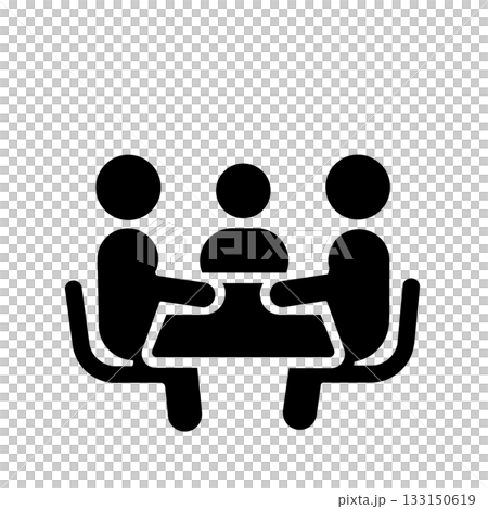 Meeting or conference pictogram (black) Meeting or conference pictogram (black) 133150619