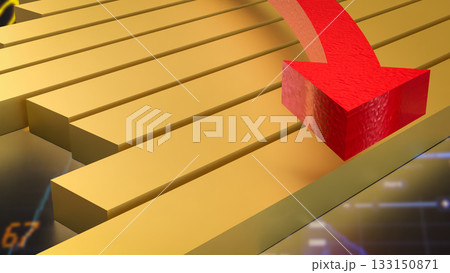 The Chart and arrow for Business concept 3d Rendering. The Chart and arrow for Business concept 3d Rendering. 133150871