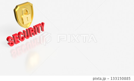 The Gold Shield for Business or security concept 3d Rendering. 133150885