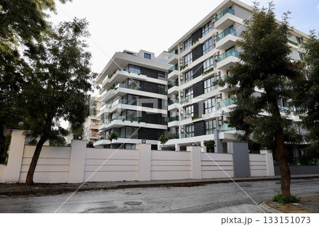 White residential buildings. High quality photo 133151073