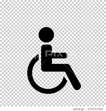 輪椅標誌 無障礙標誌（黑色） 133152342
