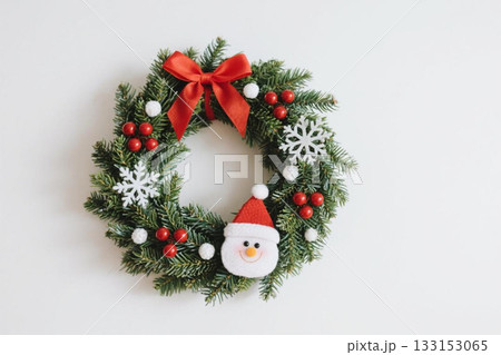 サンタのクリスマスリース AI生成 サンタのクリスマスリース AI生成 133153065
