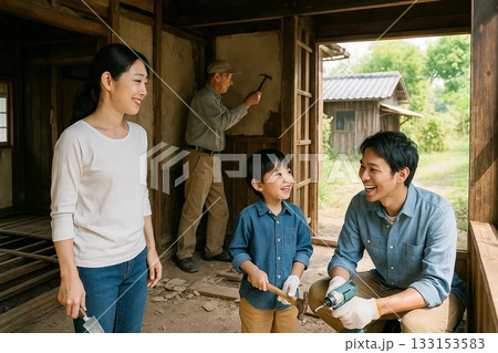 家族で古民家をセルフリノベーションする週末DIY 133153583