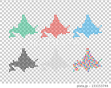 Pixel art map of Hokkaido - Square dot-02 Pixel art map of Hokkaido - Square dot-02 133153744