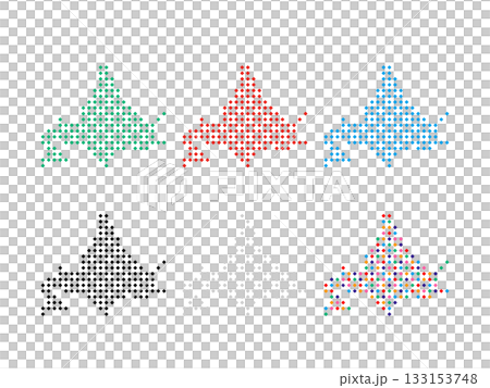Pixel art map of Hokkaido - Square dot-05 133153748