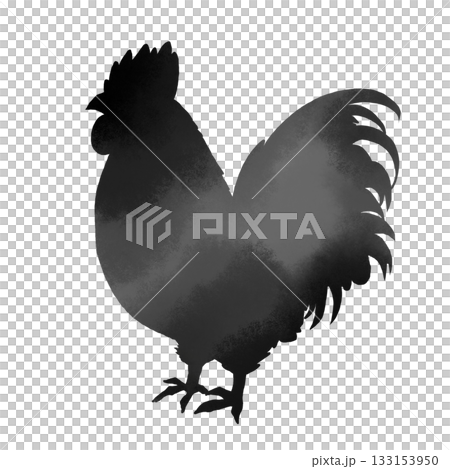 鶏のシルエット 水彩風イラスト 鶏のシルエット 水彩風イラスト 133153950