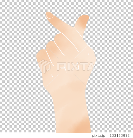 水彩風　指ハートのシンプルなイラスト 133153952