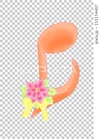 Musical note with poinsettia 133154407