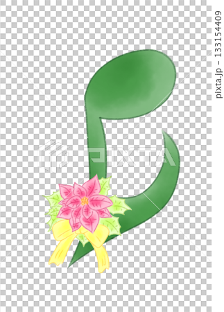 Musical note with poinsettia 133154409