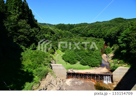 夏の滝名川（山王海ダム）上流の風景 133154709