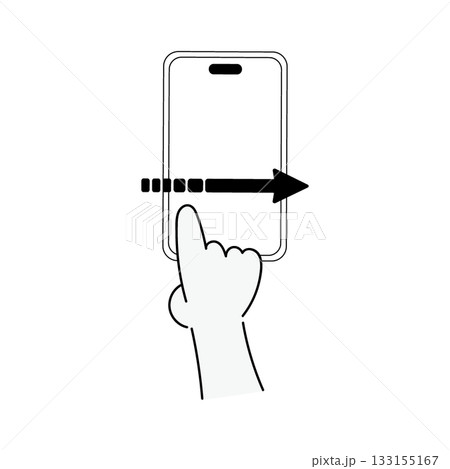 スマホを右にスワイプする操作イラスト 133155167