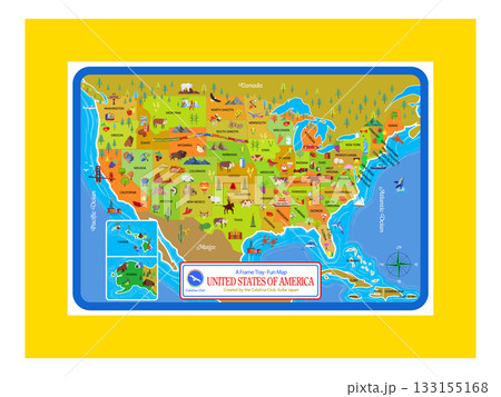 楽しいアメリカマップ（No Frame） 133155168
