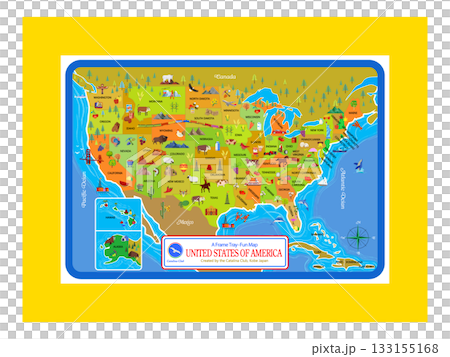 楽しいアメリカマップ（No Frame） 133155168