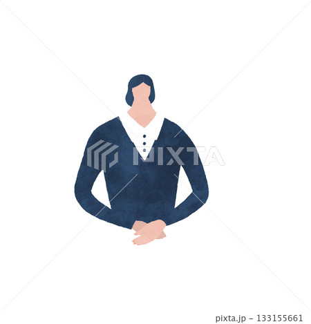 手を前で合わせている女性のイラスト 手を前で合わせている女性のイラスト 133155661