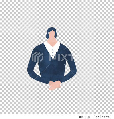 手を前で合わせている女性のイラスト 手を前で合わせている女性のイラスト 133155661