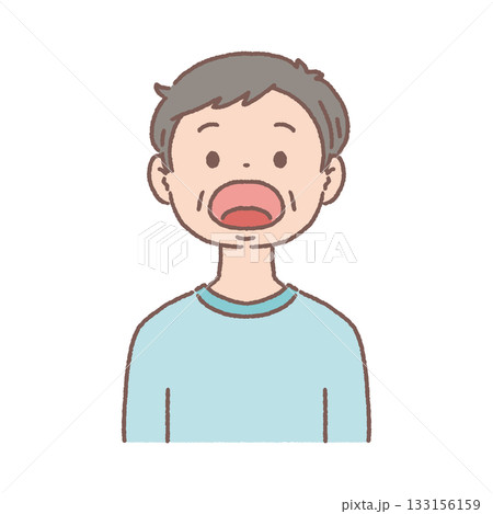 口を大きく開いた男性 口を大きく開いた男性 133156159