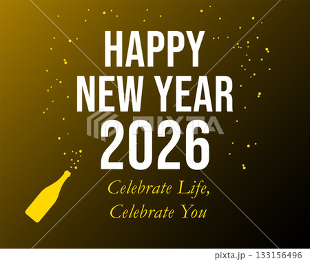 Happy New Year 2026 Golden Celebration Greeting Happy New Year 2026 Golden Celebration Greeting 133156496