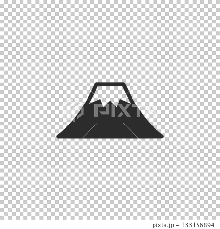 富士山のシンプルアイコン|日本観光・和風デザイン・旅行案内に使えるミニマル素材、背景なし、イラスト 富士山のシンプルアイコン|日本観光・和風デザイン・旅行案内に使えるミニマル素材、背景なし、イラスト 133156894