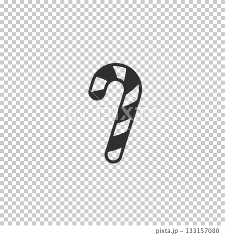 キャンディケインの線画アイコン｜クリスマス装飾・冬イベント用シンプル素材 133157080