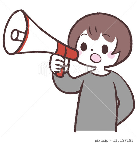 拡声器を使う人のイラスト 133157183