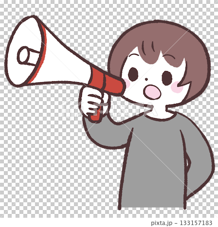 拡声器を使う人のイラスト 133157183