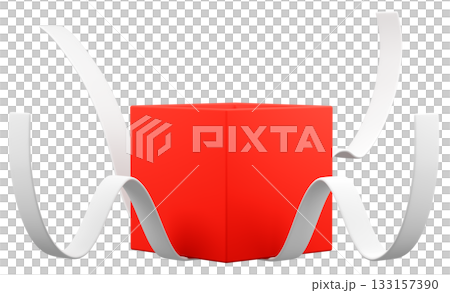 3D illustration_gift_red 133157390