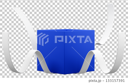 3D illustration_present_blue 133157391