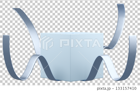 3D illustration_present_light blue 3D illustration_present_light blue 133157410