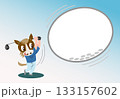 年賀状用素材　午年テンプレート 133157602