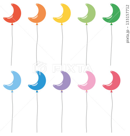 様々な形の月形の風船アイコンのベクターイラストのセット 様々な形の月形の風船アイコンのベクターイラストのセット 133157712